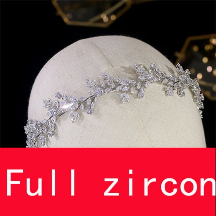 Tocado de boda de cristal clásico, diadema de circonia, accesorios nupciales para el cabello, tocado, corona nupcial, accesorios para cena y fiesta