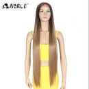 Noble Synthetic Lace Front Wigs For Women 38 Inch Straight Wig Lace Wig Ombre Blonde Lace Wigs Cosplay Straight Lace Front Wig
