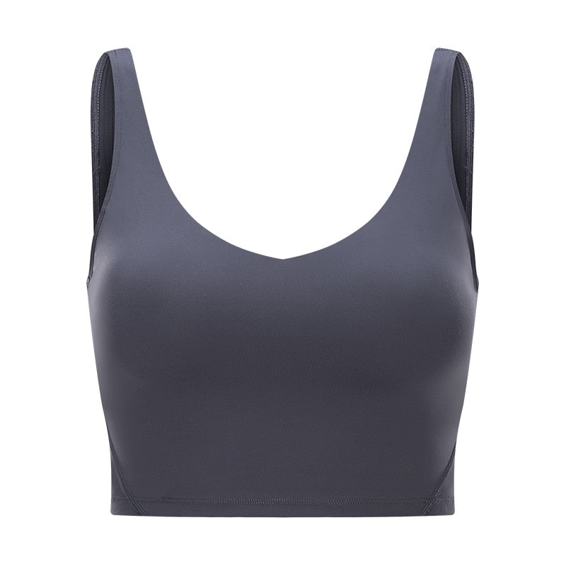 SHINBENE EVERYDAY Cozy Soft Workout Gym Yoga Crop Top Women Naked Feel Padded Athletic Running Fitness Sport Bras Tops