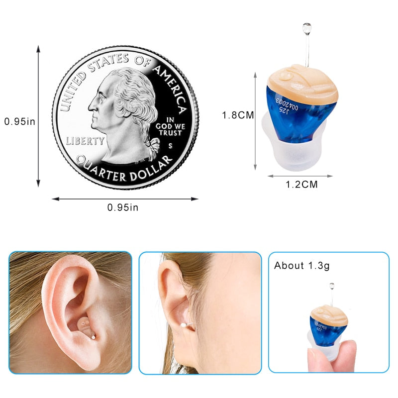 Hearing Aids Audifonos Mini Ear Sound Amplifier Portable Audiphones J25 Hearing Aid Digital Low Noise Hearing Device