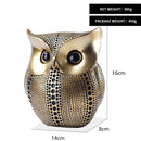 NORTHEUINS Golden Owl Figurines for Interior Resin Animal Statues Sculpture Home Living Room Decoration Gifts for the New Year