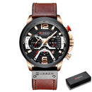 CURREN Luxury Brand Men Analog Leather Sports Watches Men&