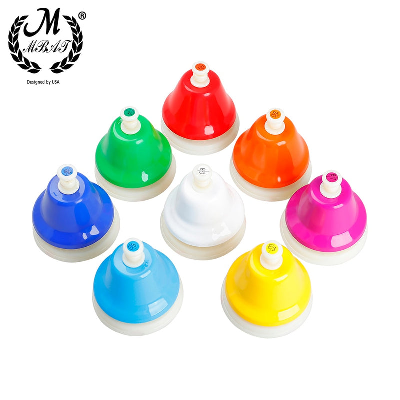 M MBAT Orff Musical Instrument Set Colorful 8-Note Hand Bell Children&