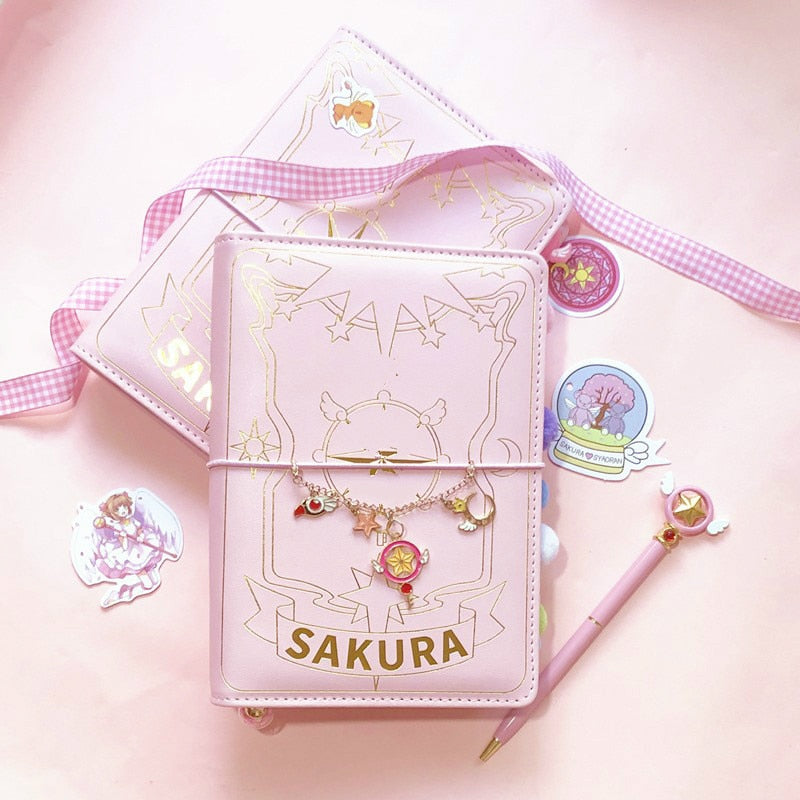 Japanese Sakura Loose-leaf Diary Notebook Kawaii Travel Journal Handbook Spiral A6 Daily Planner Organizer Bullet Pink Journal