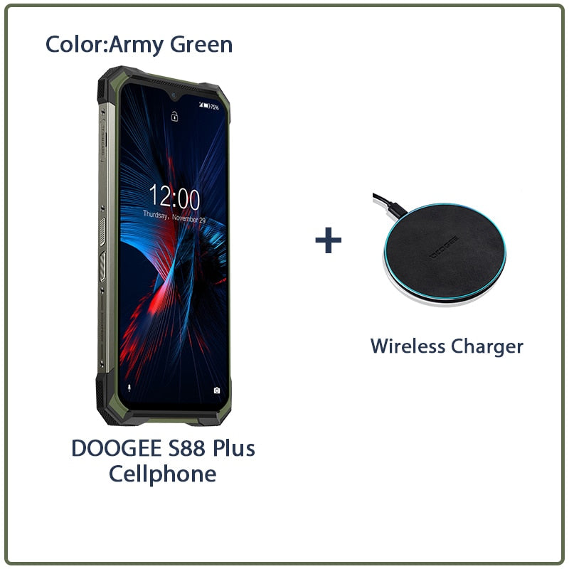DOOGEE S88 Plus Robustes Smartphone 48 MP Hauptkamera 8 GB RAM 128 GB ROM IP68/IP69K Smartphone Android 10 OS Globale Version