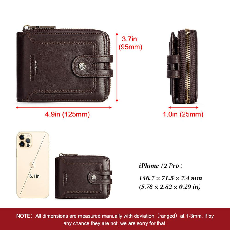 2022 Men Wallet Genuine Leather Purse Male Rfid Short Clutch Multifunction Storage Bag Coin Purse Luxury Card Bags High Quality