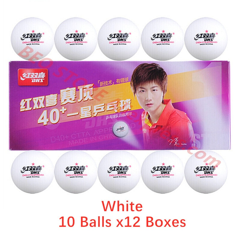 DHS Table Tennis Ball 120 Balls 1 Star D40+ Balls For Table Tennis Training ABS Seamed Poly Plastic Ping Pong Balls