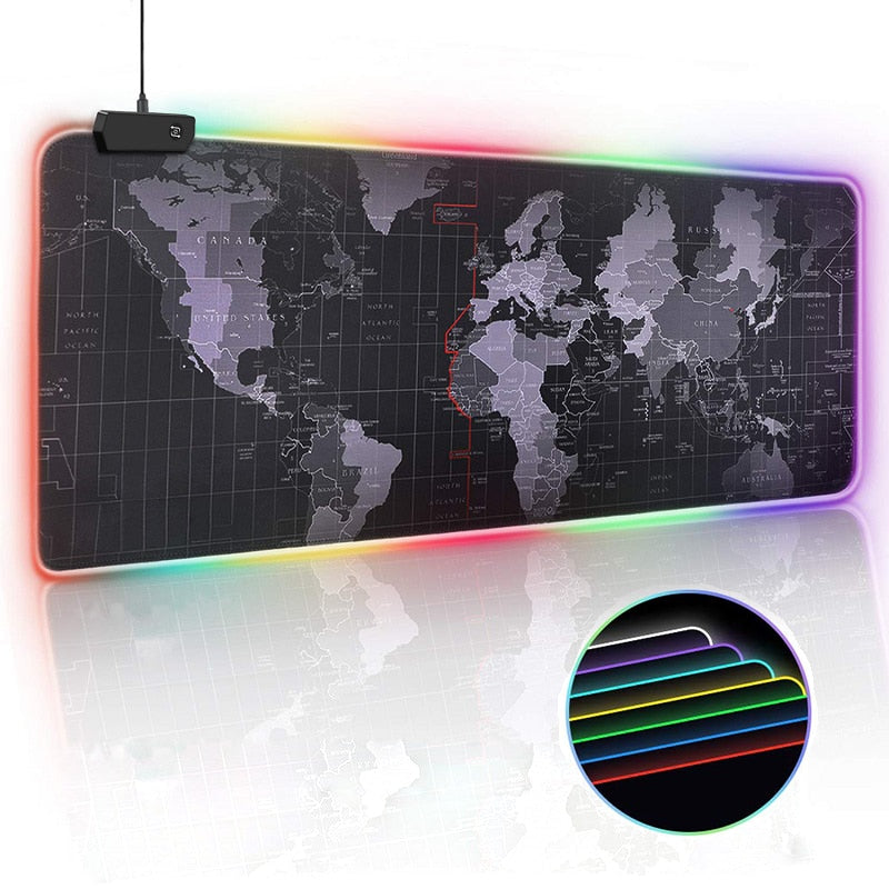 RGB-Mauspad Gaming-Mauspad Gamer Großes Mauspad Großes Computer-Mauspad LED-Hintergrundbeleuchtung XXL-Oberfläche Mausepad Tastatur-Schreibtisch-Matte