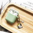 Cute Korean Pearl Silicone Case for Apple Airpods 1 2 Case Accessories Wireless Earphone Protective Cover Cherry Dog Key Ring