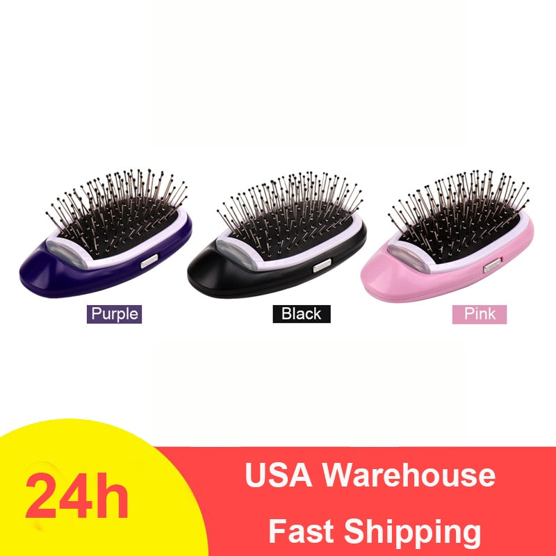 Anti-Frizz-Bürste Magic Electric Ionic Hair Brush Head Massage Scalp Comb Anti Static Smooth Portable Negativ-Ionen-Haarstyler