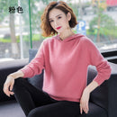 2021 Spring Winter 100% Mink Cashmere Sweater Women Knitted Hooded Warm Lady's Grade Up Jumpers and Pullovers Soft Warm Tops