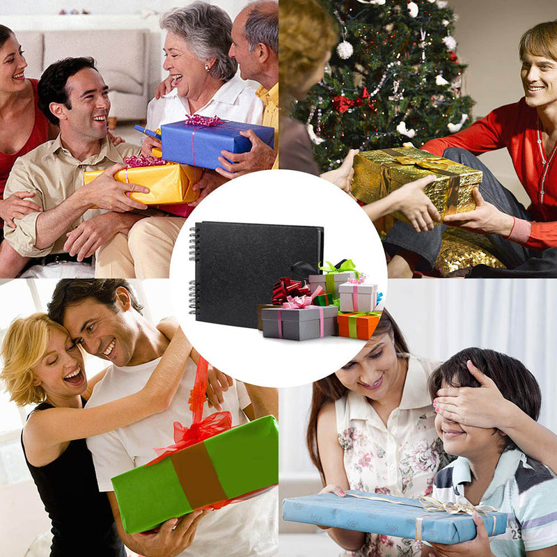 Photo Albums 80 Black Pages Memory Books A4 Craft Paper DIY Scrapbooking Picture Wedding Birthday Childrens Gift