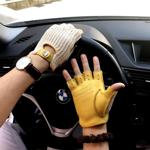 2022 New Men genuine leather gloves male sheepskin machinist gloves leather driving gloves men leather driver gloves