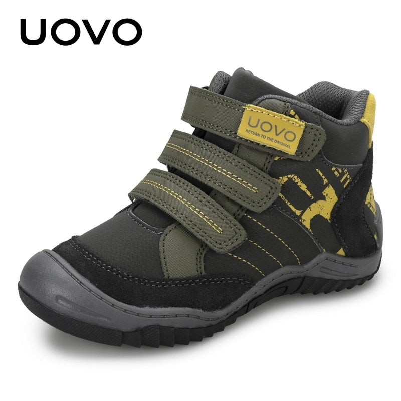 2022 UOVO New Arrival Mid-Calf Hiking Fashion Kids Sport Shoes Brand Outdoor Children Casual Sneakers For Boys Size