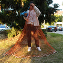 XC LOHAS Amerikanisches Handguss-Fischernetz 2,4 m bis 7,2 m, kleines Maschennetz, Handwurfnetz mit Blei und ohne Bleifischfalle