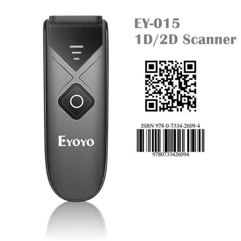 Eyoyo EY-015 Mini escáner de código de barras USB con cable Bluetooth inalámbrico 1D 2D QR PDF417 código de barras para IPad IPhone Android Tablets PC