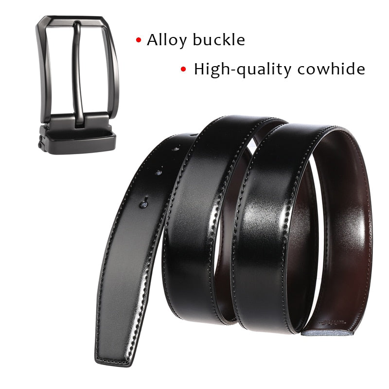 MEDYLA Genuine Leather For Men High Quality Black Buckle Jeans Belt Cowskin Casual Belts Business Belt Cowboy Waistband 3.5cm