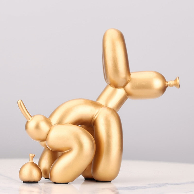 Creative Poop Balloon Dog Statue Home Decoration  Modern nordic Cute Animal Resin Art Sculpture Crafts Desktop Decors Ornaments