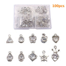 80-160pcs Cubic Zirconia Rhinestone Charms Pendants Drop Heart Crystal Charms for Jewelry DIY Earrings Necklace Bracelet Making