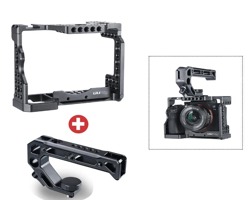 UURig C-A73 Camera Cage for Sony a7iii A7R3 A7M3 Standard Arca-Style Quick Release Plate with Top Handle Grip Sony A7III