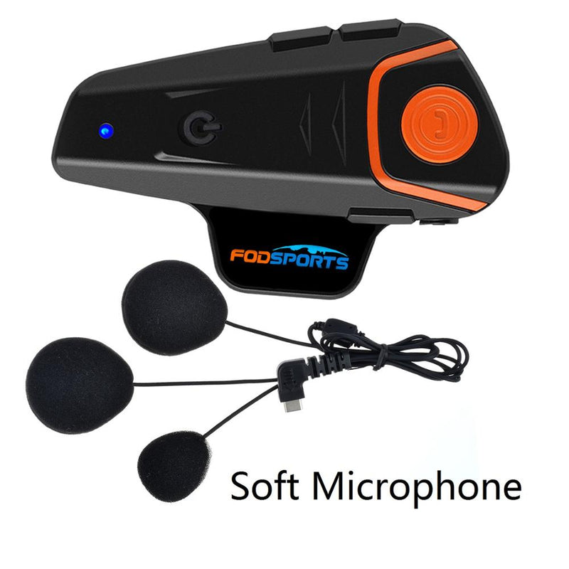 Fodsports BT-S2 Pro Motorradhelm Intercom Motorrad Wireless Bluetooth Headset wasserdicht 1000m BT Interphone FM Typ-C