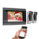 TMEZON 1080P Video Türsprechanlage Haussprechanlage Wireless WiFi Smart IP Video Türklingel 7 Zoll mit kabelgebundener Türklingel TUYA APP