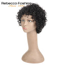 Rebecca Short Loose Curly Wigs For Black Women Brazilian Remy Bouncy Curly Human Hair Wigs Short Wig Blond Red Cosplay Full Wig