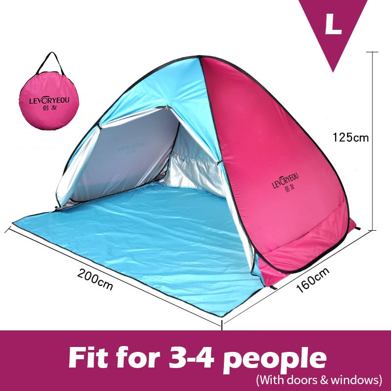 Full Automatic Camping Tent With Door Window Anti-UV Awning Tents Quick Opening Outdoor Sunshelter For 1-4 People Sunproof X147B