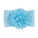 Nishine suave estiramiento satén Rosa flor bebé diadema nudo recién nacido ancho Nylon diademas turbante niñas sombreros niños foto Props