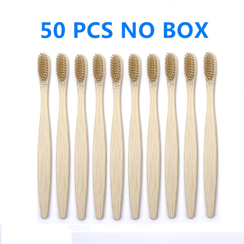 50/40/30-pack Bamboo Toothbrush Adults Soft Bristles Biodegradable Plastic-Free Toothbrushes Low Carbon Eco Bamboo Handle Brush