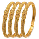 24K Bangles 4Pcs/Set Bracelet Ethiopian Gold Color Bangles For Women Bijoux Femme African Middle East Dubai Halloween Jewelry