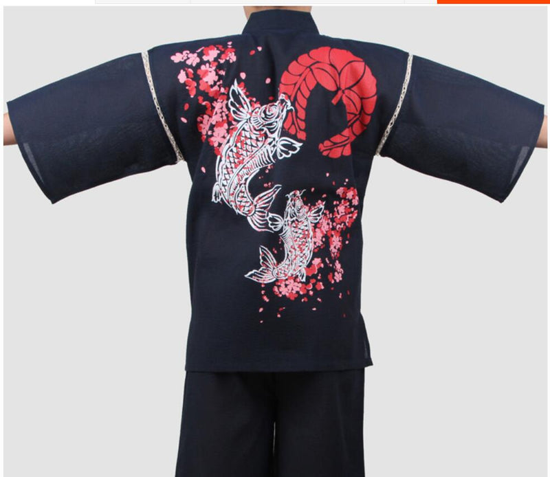 Traditioal Japanese Pajamas Sets Men Yukata Kimono Cotton Male Loose Japan Home Clothing Sleepwear Bathrobe Leisure Wear A52508