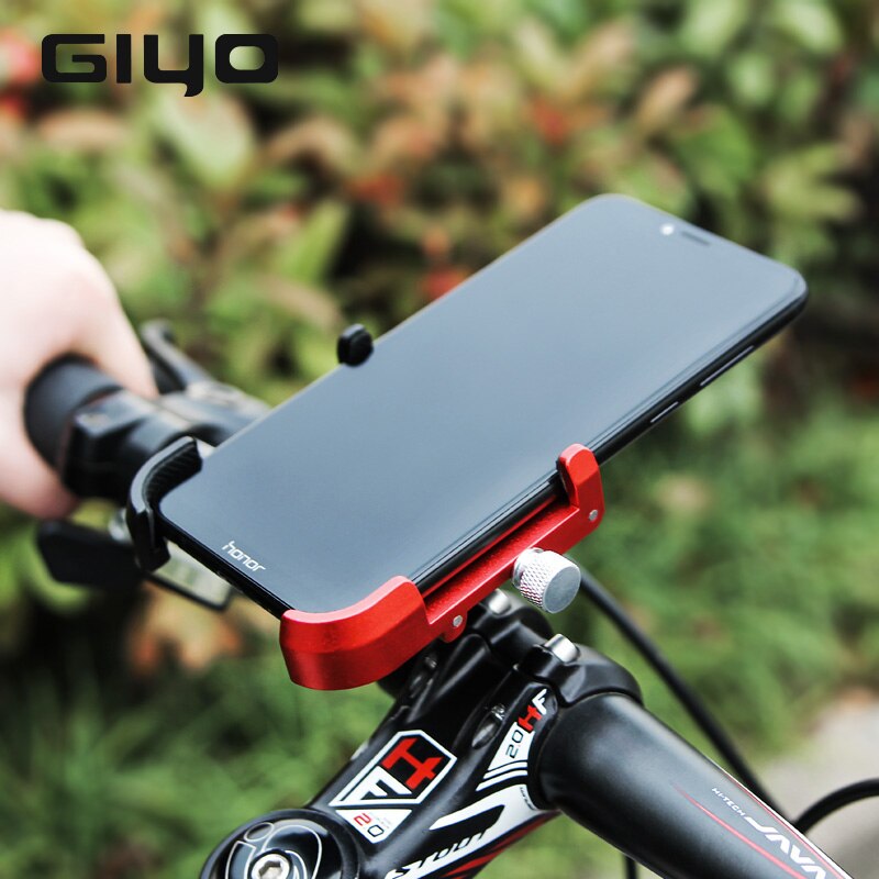 GIYO Aluminiumlegierung Fahrrad Handyhalter Mountain Road Bike Lenker Clip Ständer Mount Bike MTB Smartphone Halter Unterstützung