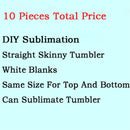 Vaso delgado recto de sublimación de 20oz/15oz, vaso de acero inoxidable en blanco, tazas DIY, tazas de café aisladas al vacío para coche, regalo