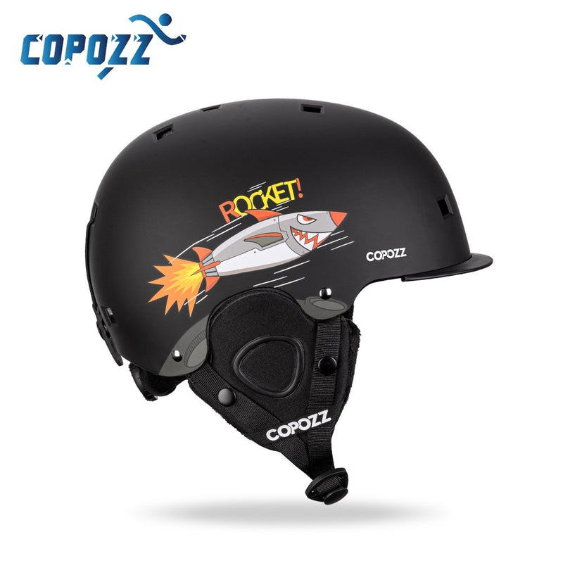 COPOZZ Cartoon Kinder Kinder Skihelm Integral geformter Outdoor-Sportschutz Snowboardhelm Damen Skiausrüstung