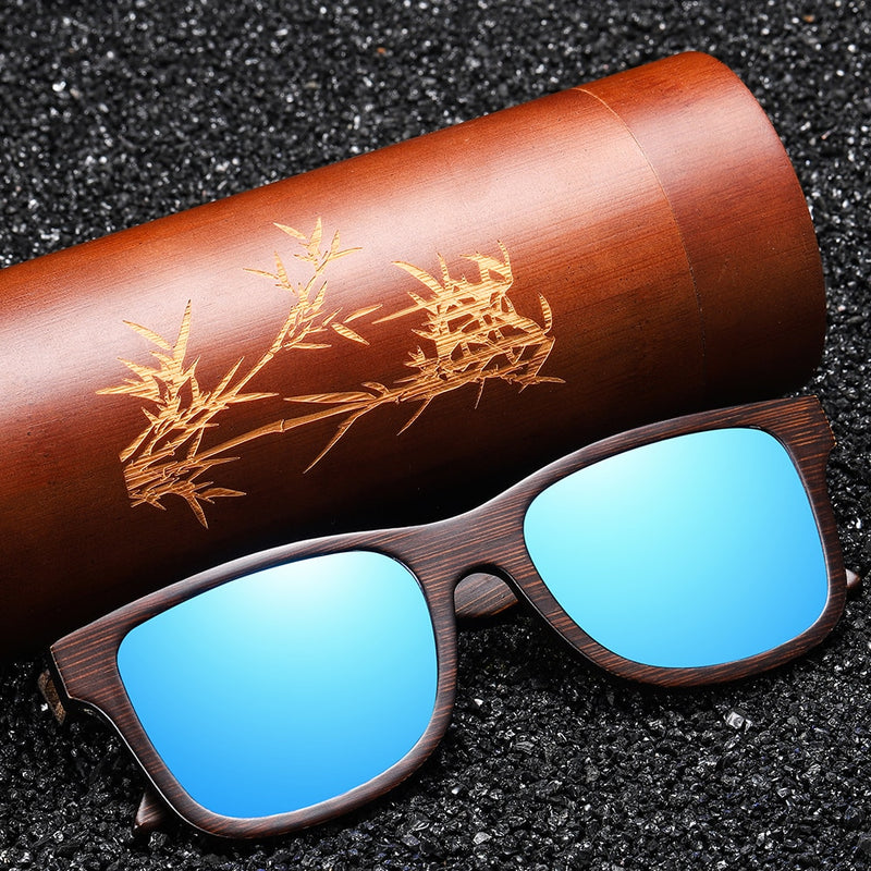 EZREAL Handmade Natural Wooden Sunglasses Women Men Brand Design Vintage Fashion Glasses Gray Polarized Lens Accept OEM 1610BN