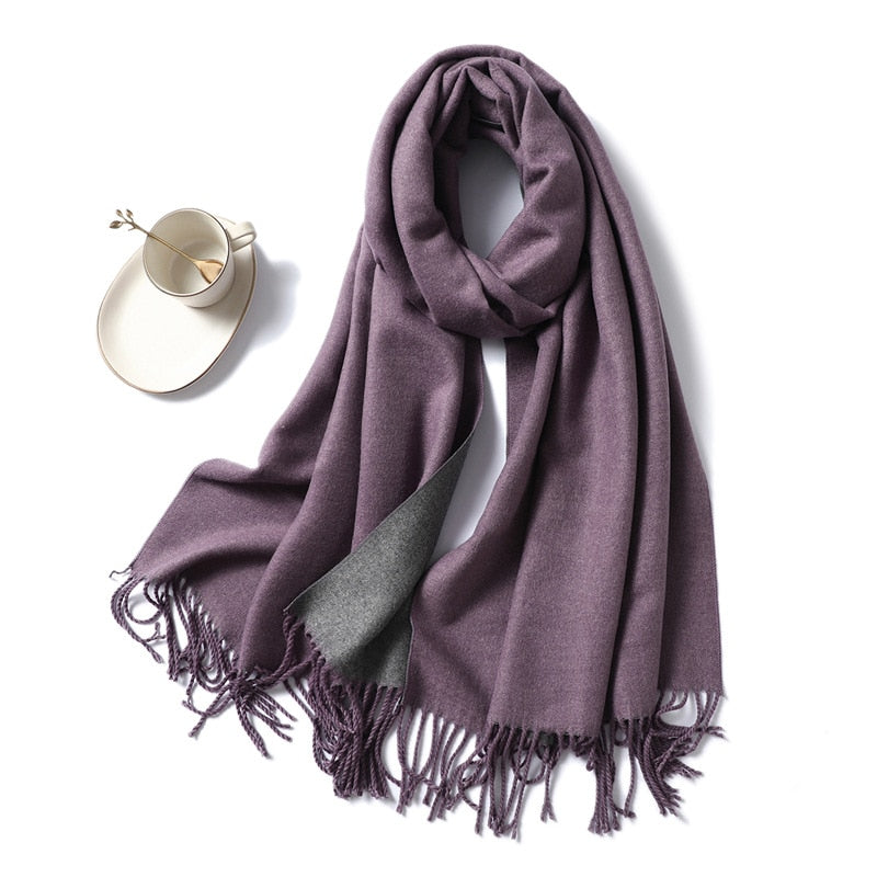 Winter-Kaschmir-Schal-Frauen-dicke warme Tücher wickelt Dame feste Schal-Art- und Weisequasten-Pashmina-Decke-Qualitäts-Foulard 2022 neu ein