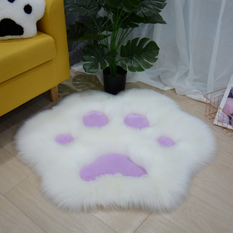 Cute Cat Paw Pattern Soft Plush Carpet Home Sofa Coffee Table Floor Mat Bedroom Bedside Decorative Carpet