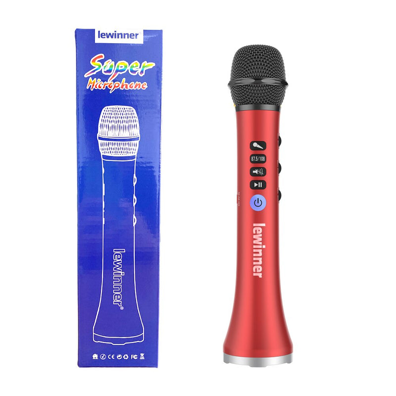 Micrófono de Karaoke profesional Lewinner, altavoz inalámbrico, micrófono portátil Bluetooth para teléfono, iphone, micrófono dinámico de mano