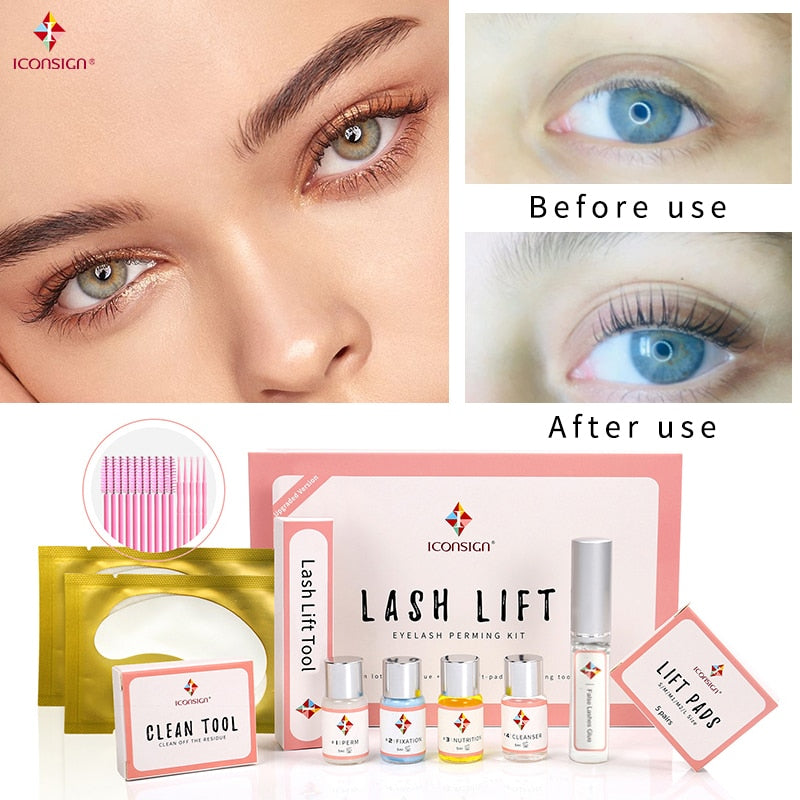 Upgrade-Version ICONSIGN Lash Lift Kit Eyelash Perm Set Lifting Lashes Eyelash Curl Eyelash Enhancer for Salon Eye Makeup Tool