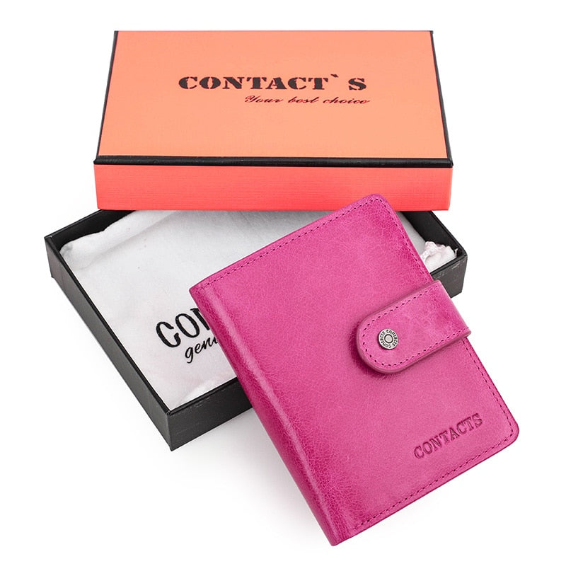 CONTACT'S Echtes Leder RFID Vintage Geldbörse Herren mit Münzfach Kurze Geldbörsen Kleine Geldbörse mit Reißverschluss und Kartenhalter Herren Geldbörse