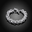 Hot sale silver color bracelet beautiful flowers for women classic high quality fashion jewelry wholesale JSH-lh013