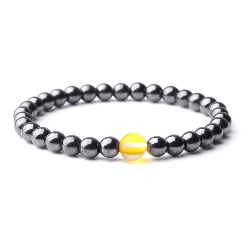 Cool Weight Loss Magnetic Therapy Bracelet Health Care 6mm Beads Hematite Bracelet Natural Stone Moonstone Charm Jewelry Pulsera