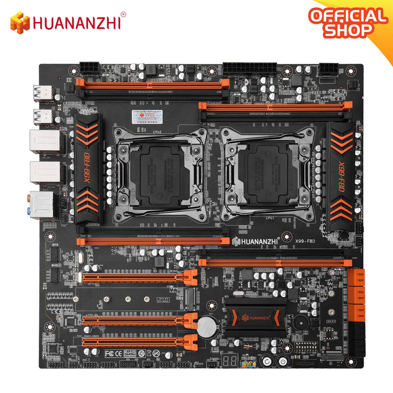 HUANANZHI X99 F8D X99 Motherboard Intel Dual CPU X99 LGA 2011-3 E5 V3 DDR4 RECC 256GB M.2 NVME NGFF USB3.0 E-ATX Server