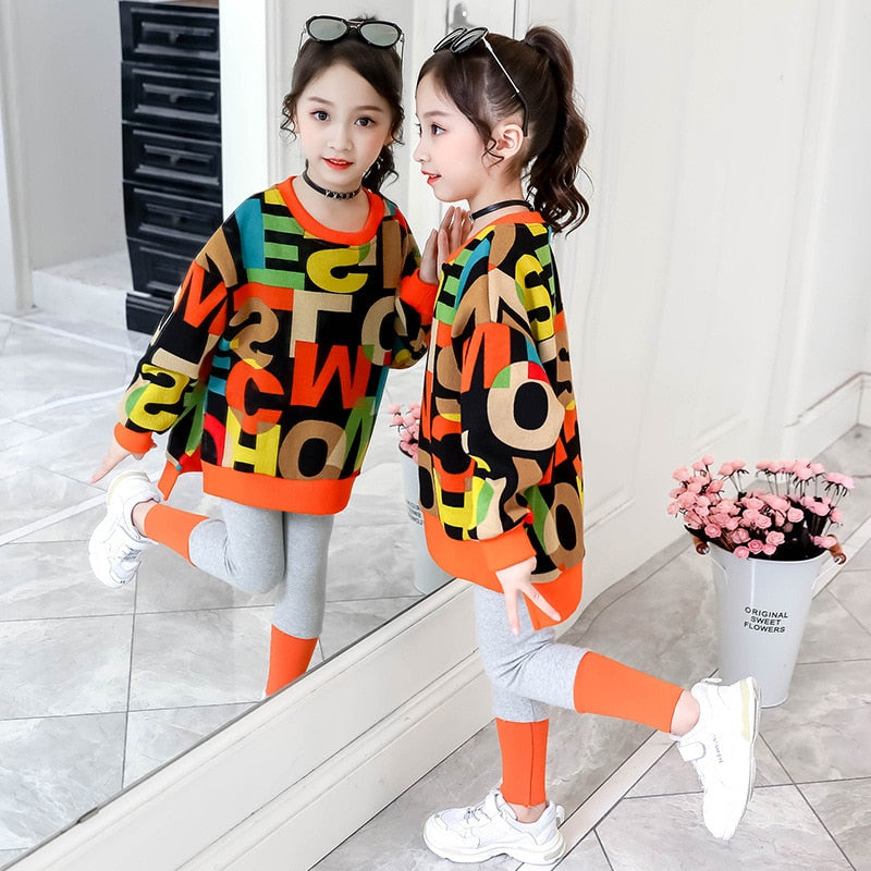 2019 Autumn Girls Clothing Sets Children Tracksuit Fashion Zipper Coat And Pant Set Kids Clothes Set Carnival Girl Sports Suit