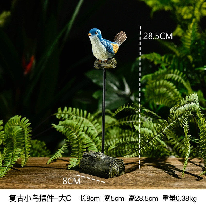 Nordic Creative Resin Simulated Animal Parrot Bird Crafts Ornaments Gold Modern Home Desktop Decoration Miniature Figurines