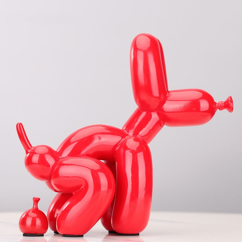 Kreativer Poop-Ballon-Hund, Statue, Heimdekoration, moderne nordische, niedliche Tierharz-Kunstskulptur, Handwerk, Desktop-Dekorationen, Ornamente