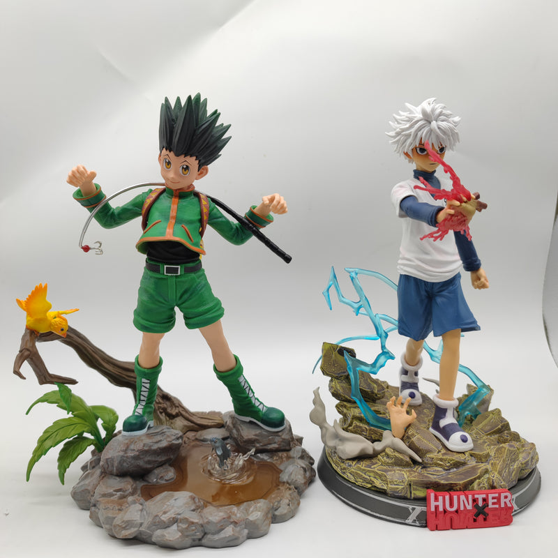 27cm Hunter x Hunter Gon Freecss &amp; Killua Zoldyck Anime PVC Action Figure Toy GK Game Statue Figurine Collection Model Doll Gift