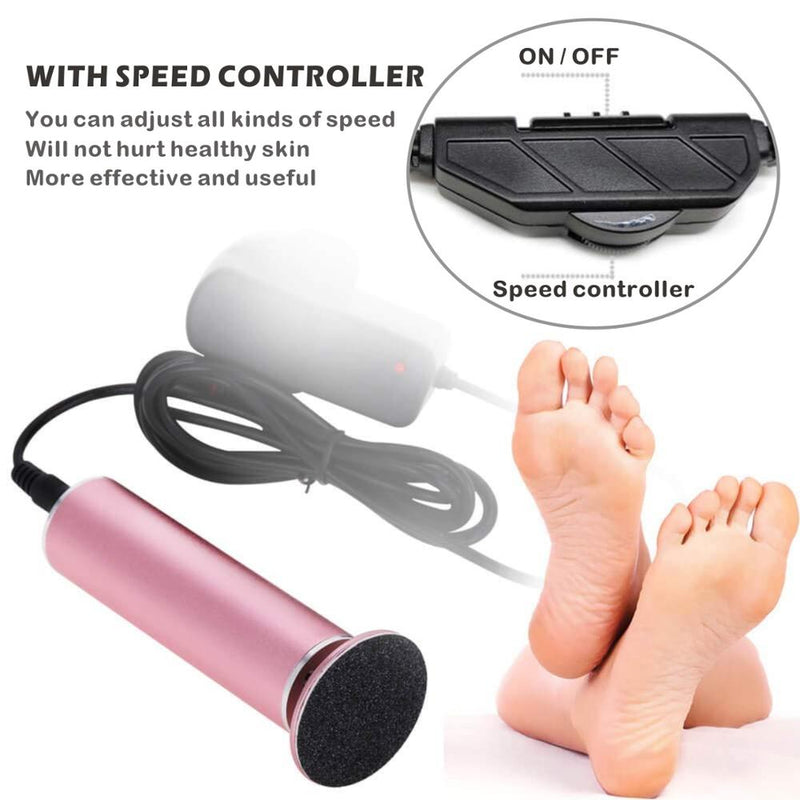 Elektrischer Fersenkallusentferner / Fußfeile Pflegewerkzeug / Pediküregerät zum Entfernen abgestorbener Haut der Füße mit Netzteil