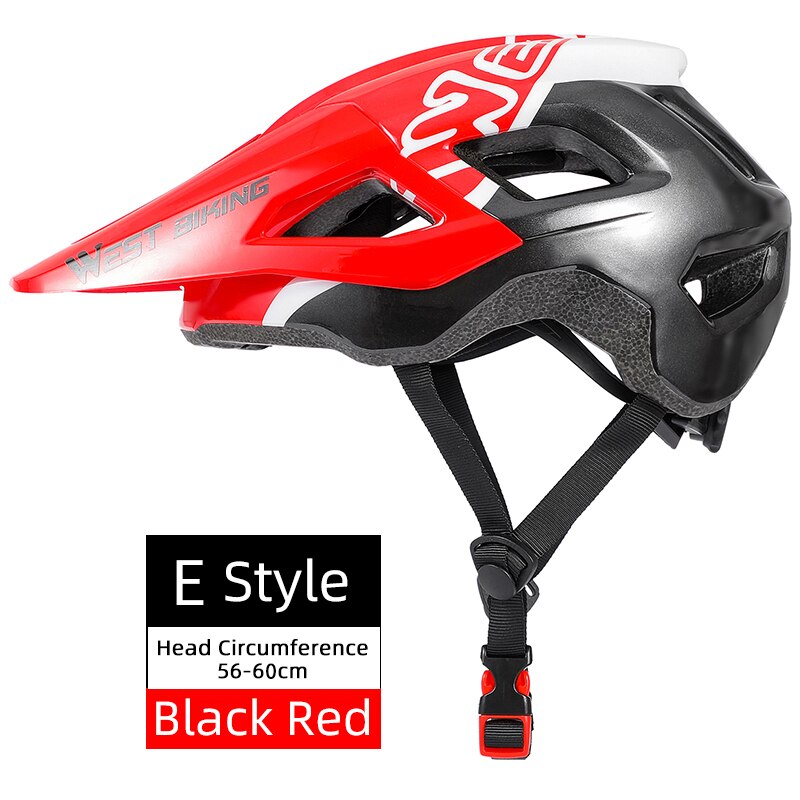 WEST BIKING Casco de bicicleta 56-62cm Transpirable Ultraligero MTB Casco de ciclismo de montaña moldeado integralmente Casco de seguridad para bicicleta